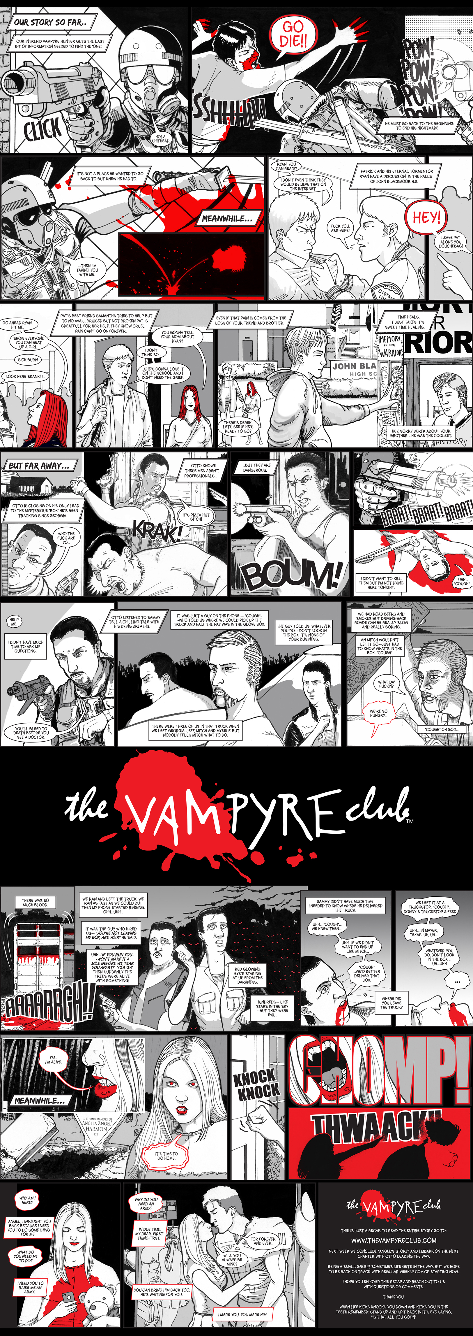 Recaps the entire story for old and new readers.