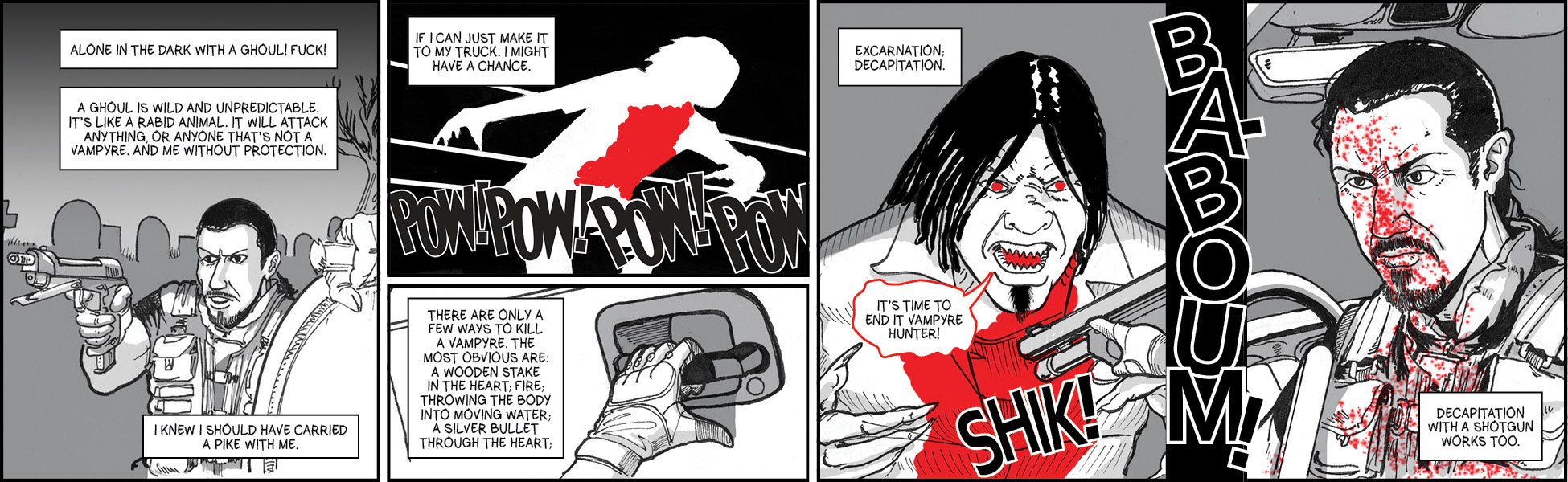 Otto must destroy vampyre with the only method available to him: decapitation.