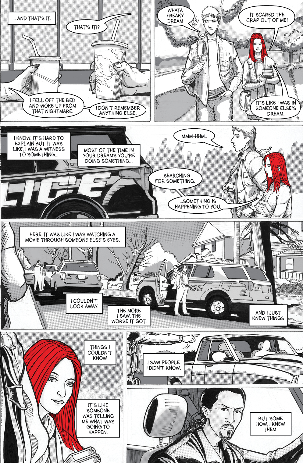 Sam concludes here nightmare story to Patrick while walking home from school.